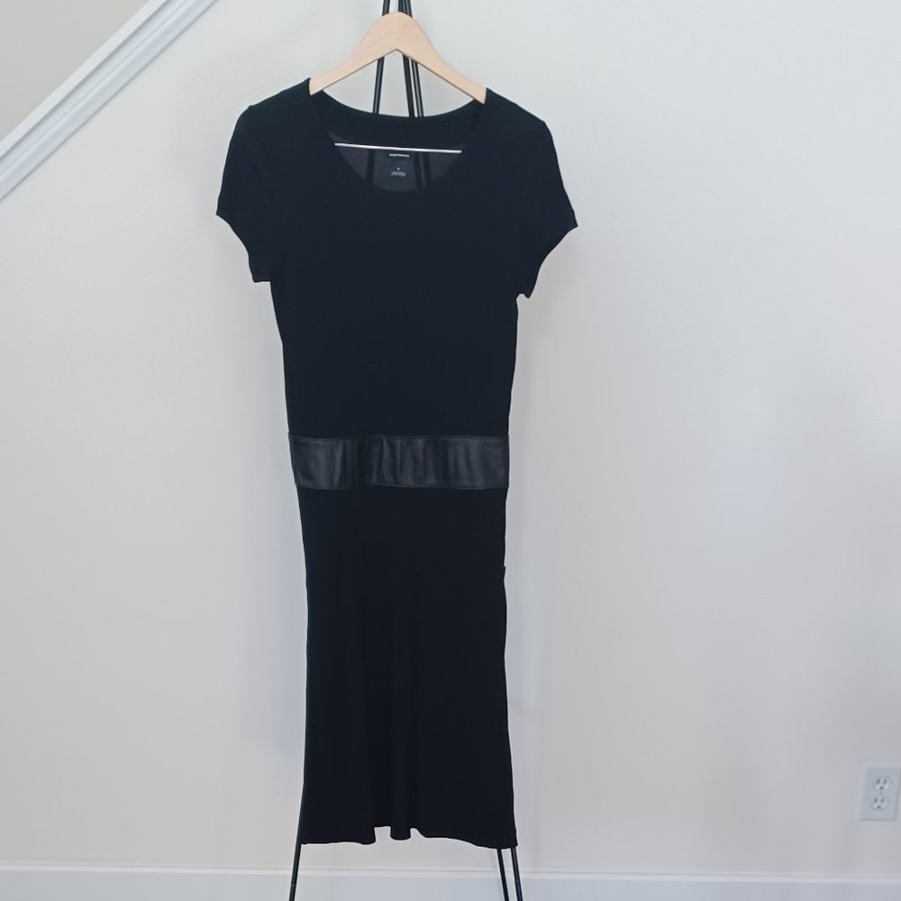 Club Monaco Black Leather Banded Dress - Picture 6 of 6